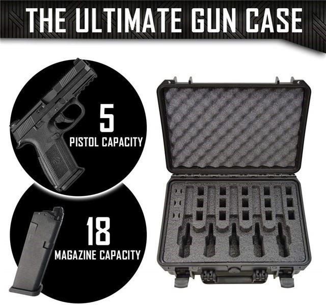 5 Pistol 18 Magazine DORO Heavy Duty Case w/ Red TopGuard Foam-img-3