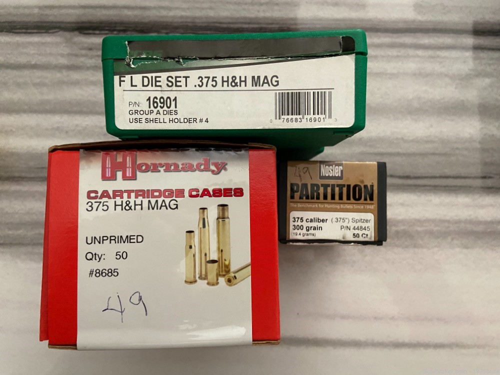 .375 H&H RCBS Dies and Brass - bullets no longer included-img-0