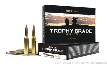 Nosler Trophy Grade .260 Remington 125gr Spitzer Partition - 20 Rounds-img-0