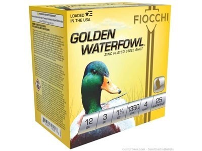 Fiocchi Golden Waterfowl 12 Gauge 3? 1 1/4 oz. #4 Lead Free - 25 Rounds