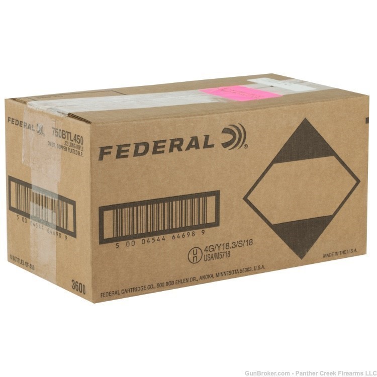 Federal Champion BYOB Rimfire Ammo 22LR 36gr CPHP 1260 fps 450 Rounds-img-1