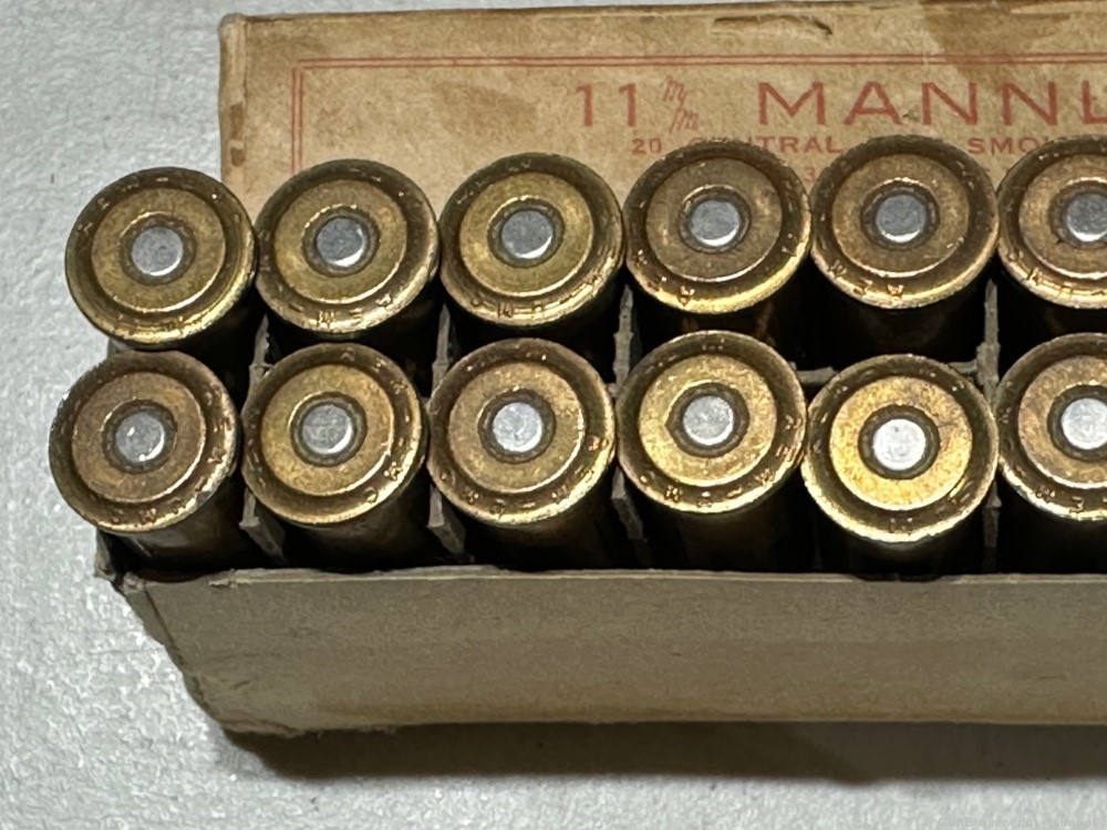 20 rounds of Remington 11mm Mannlicher brass cased ammo-img-2