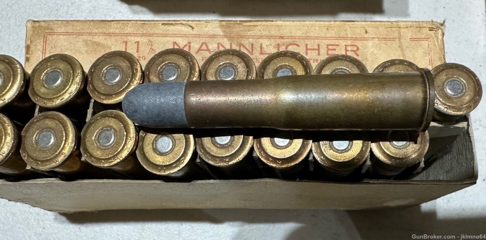 20 rounds of Remington 11mm Mannlicher brass cased ammo-img-4