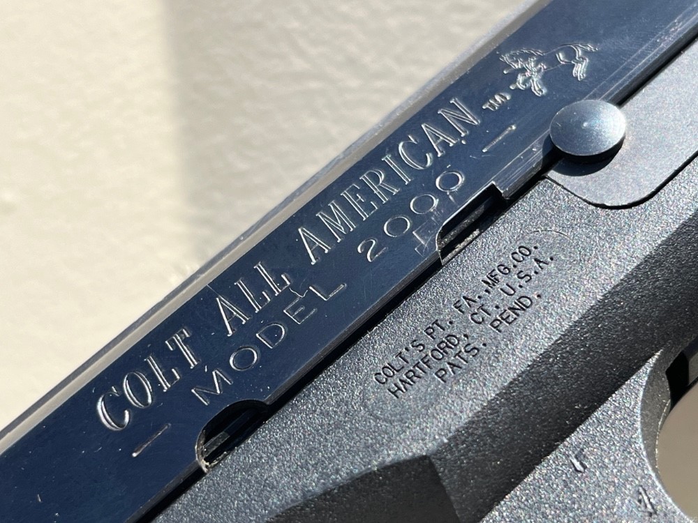 Colt All American Model 2000 9mm Blue COLLECTIBLE DOUBLE-ACTION MODEL-img-14