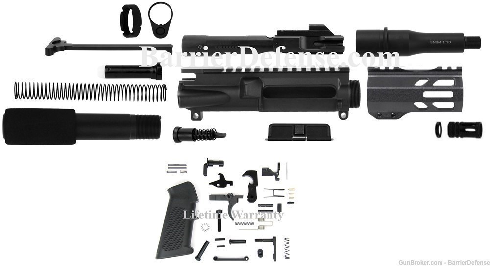 U-Build Kit AR-15 AR-9 4.5" 9mm Complete Pistol Kit Glock/Colt AR9-img-0