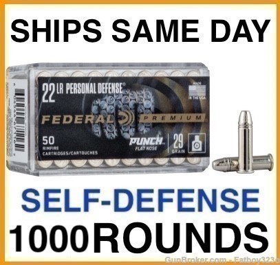 1000 Rounds - Federal Premium 22 Long Rifle Ammo 29 Grain Solid Flat Nose-img-0
