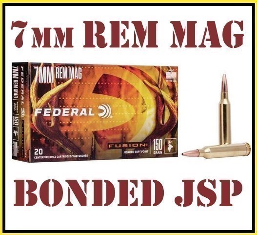 20rds Federal Fusion™ 7mm Rem Mag 150gr BTSP F7RFS1 JSP FAST SHIP-img-0