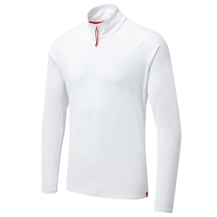 GILL Men's UV Tec Lightweight Long Sleeve Zip Tee, Color: White, Size: M-img-1