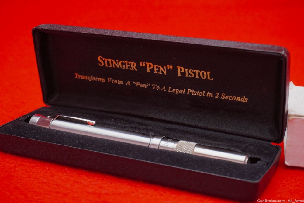Scarce & Desired Stinger Pen Gun .22 LR Pistol w/ Original Case Collector!-img-7