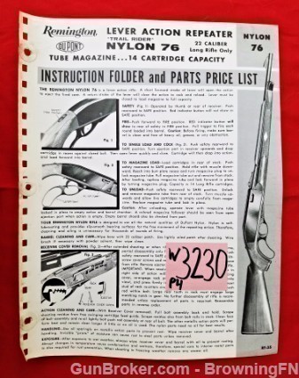 Orig Remington Model Nylon 76 Owners Instruction Manual-img-0
