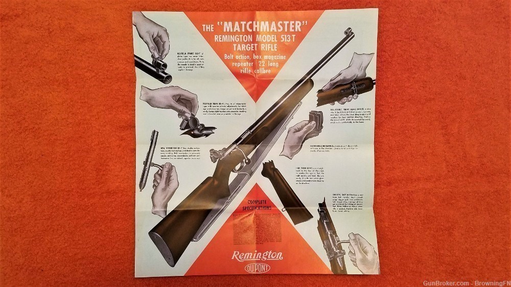 Original Remington Model 513T Matchmaster Target Rifle Flyer-img-2