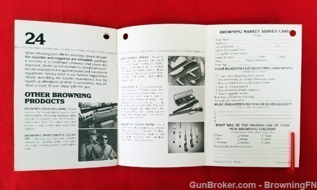 Orig Browning 92 Centennial Owners Instruction Manual 1978-img-3