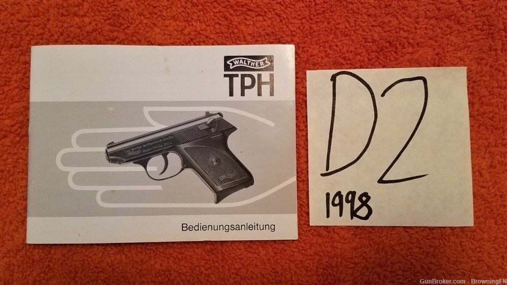 Original Walther Model TPH Owners Manual 1998-img-0