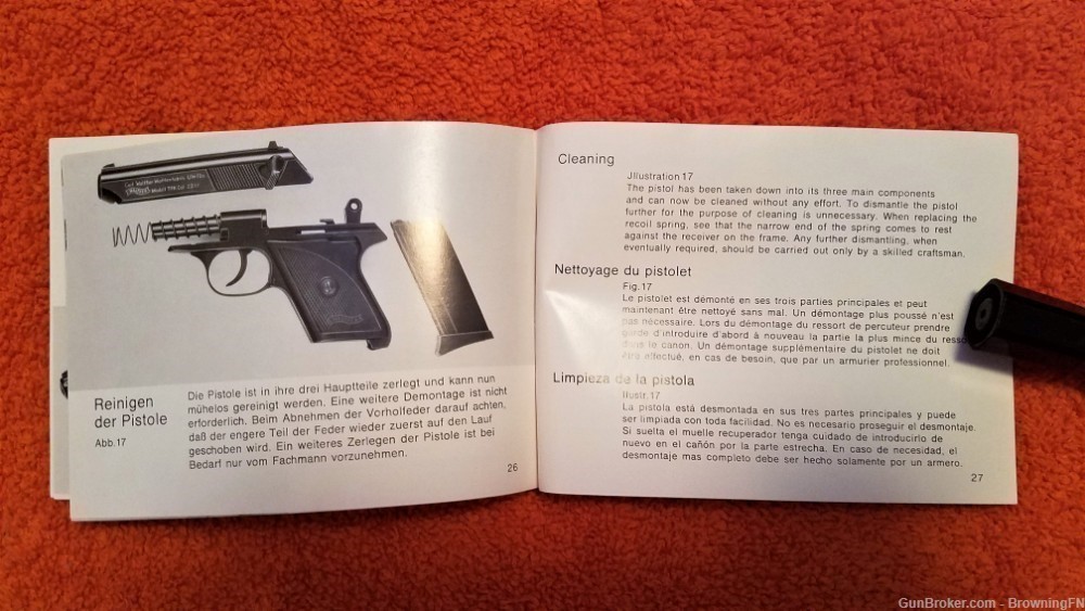 Original Walther Model TPH Owners Manual 1998-img-1