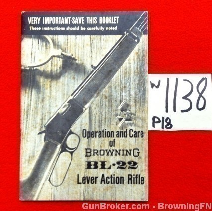 Orig Browning BL-22 BLR Owners Instruction Manual-img-0