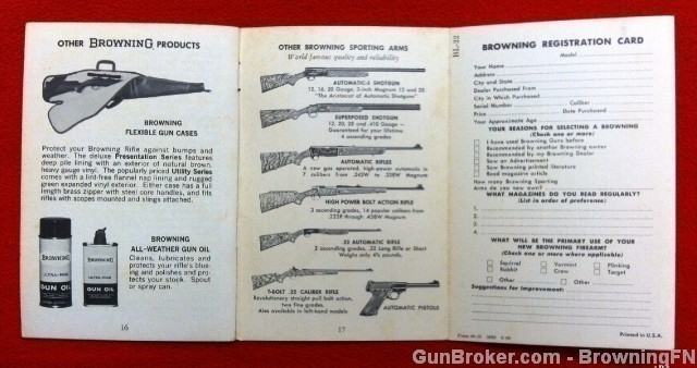Orig Browning BL-22 BLR Owners Instruction Manual-img-2