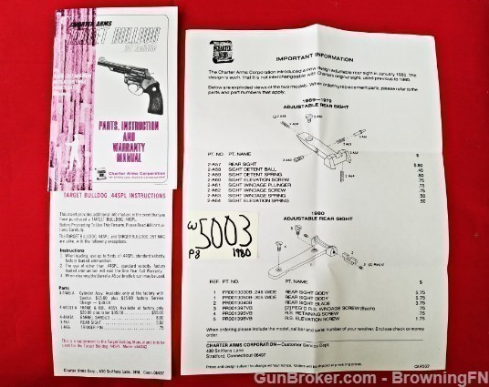 Charter Arms Target Bulldog Owners Instruction Manual 1980-img-0