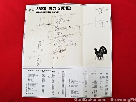 Orig Sako Model 74 Super Owners Instruction Manual-img-1