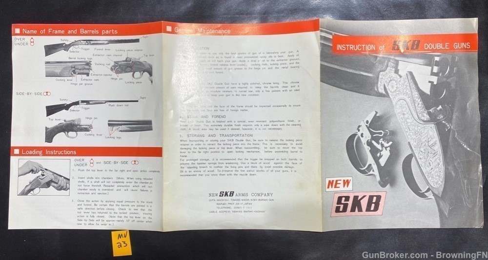 Original SKB Double Guns Owners Manual O/U SxS-img-2