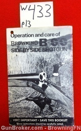 Orig Browning Side by Side Shotgun Owners Instruction Manual-img-0