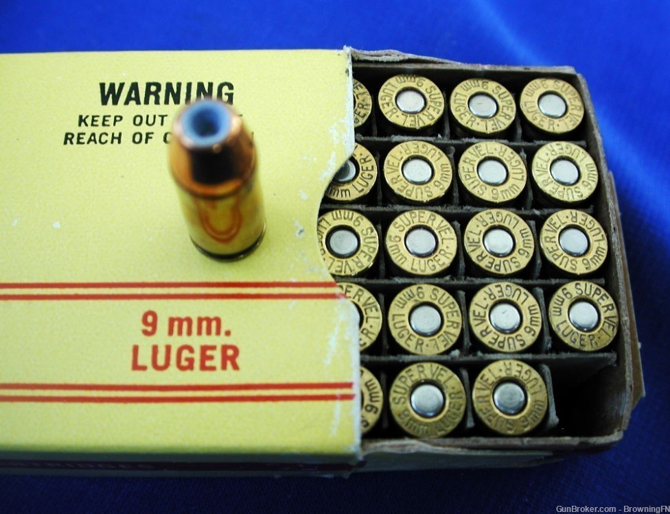 Rare FULL Box 9mm SUPER VEL 9mm Luger 90 gr. JHP-img-0