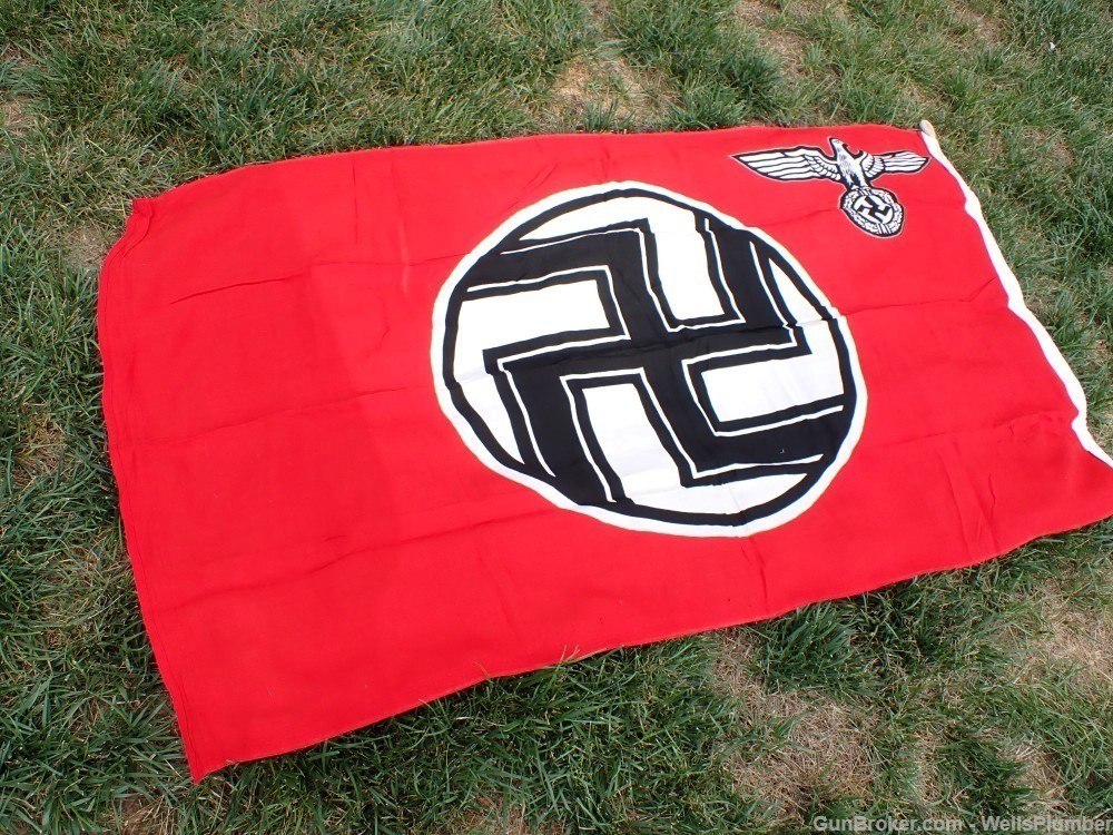 GERMAN WWII STATE SERVICE FLAG WITH ROPE PRE-1945 (NICE DISPLAY SIZE)-img-20