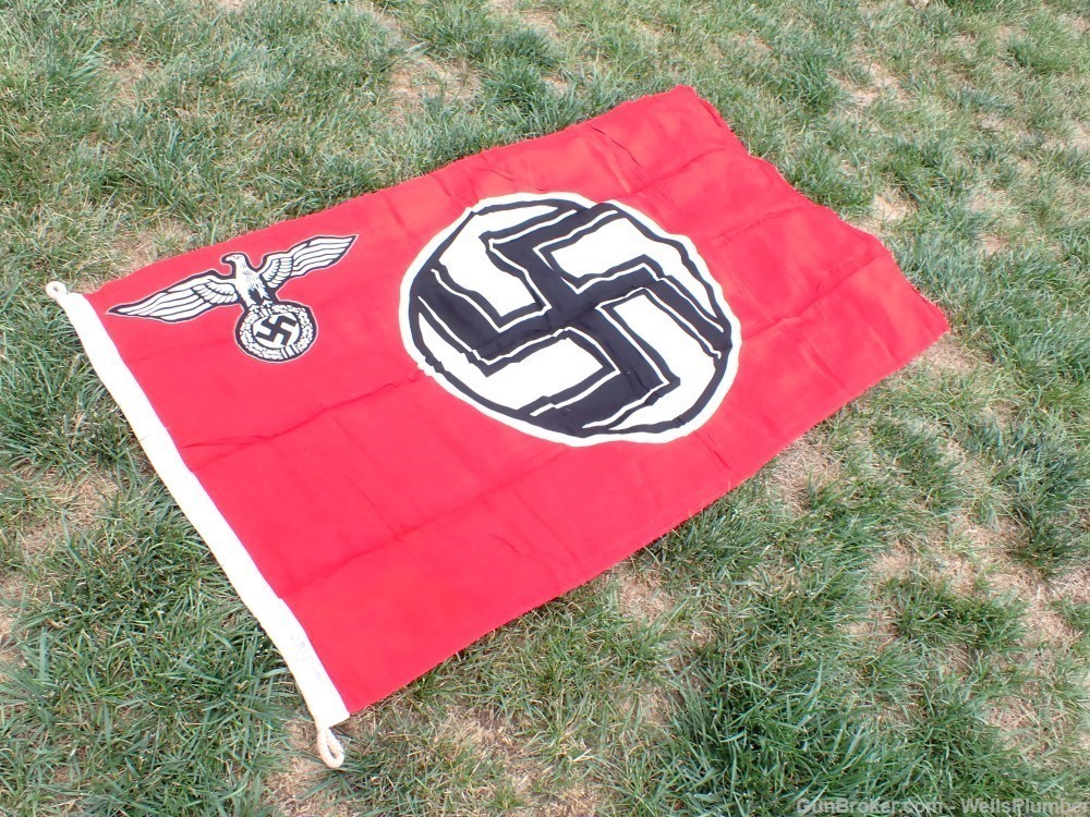 GERMAN WWII STATE SERVICE FLAG WITH ROPE PRE-1945 (NICE DISPLAY SIZE)-img-7