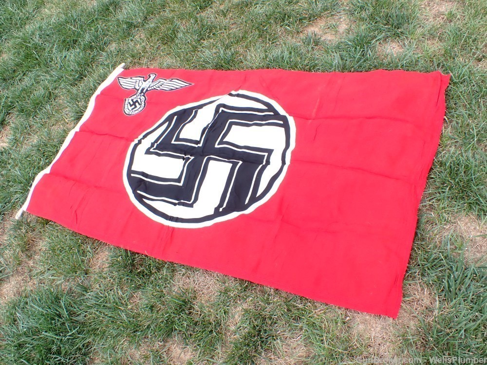 GERMAN WWII STATE SERVICE FLAG WITH ROPE PRE-1945 (NICE DISPLAY SIZE)-img-8