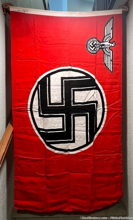 GERMAN WWII STATE SERVICE FLAG WITH ROPE PRE-1945 (NICE DISPLAY SIZE)-img-1