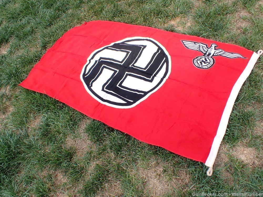 GERMAN WWII STATE SERVICE FLAG WITH ROPE PRE-1945 (NICE DISPLAY SIZE)-img-21