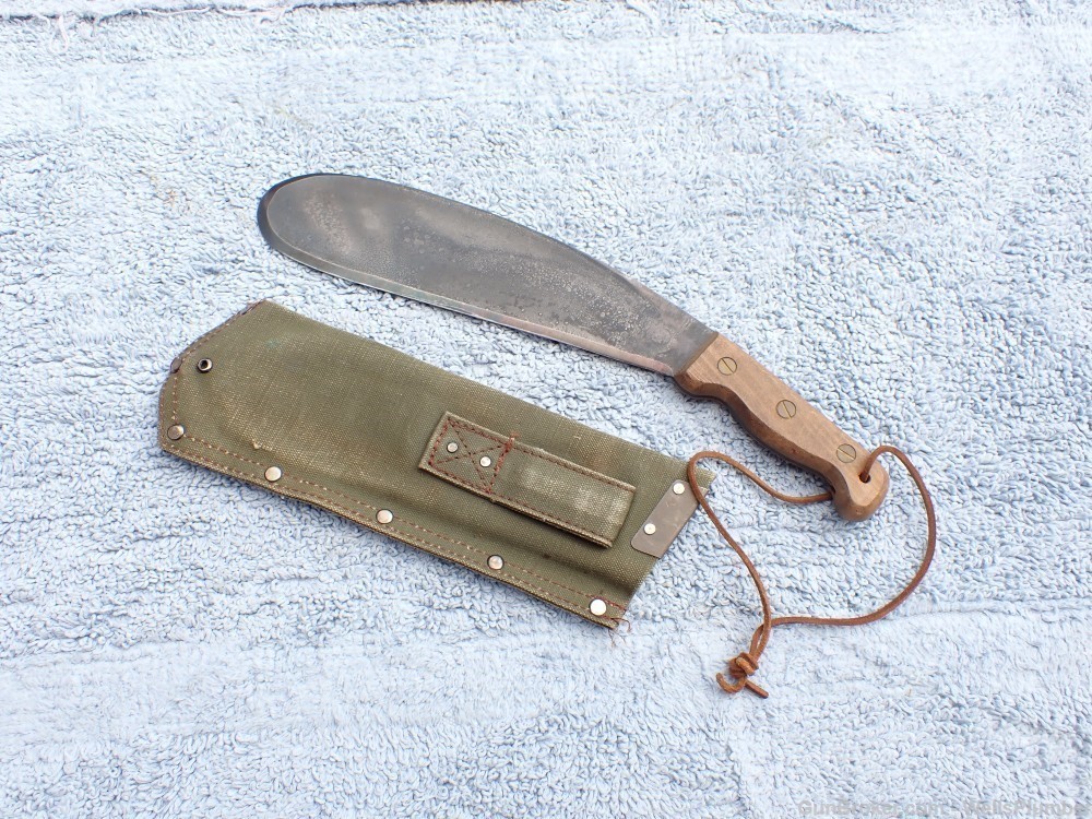 US VIETNAM SPECIAL FORCES EARLY ROUND TIP BOLO WITH ORIGINAL SCABBARD (MINT-img-4