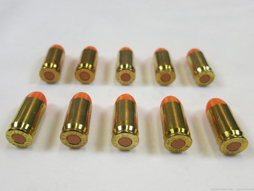 380 ACP Brass Snap caps / Dummy Training Rounds - Set of 10 - Orange-img-3