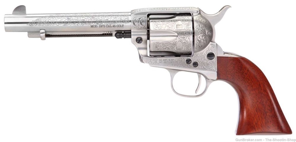 Taylors & Company 1873 Cattleman FLORAL ENGRAVED Revolver 357MAG 4.75" SA -img-1