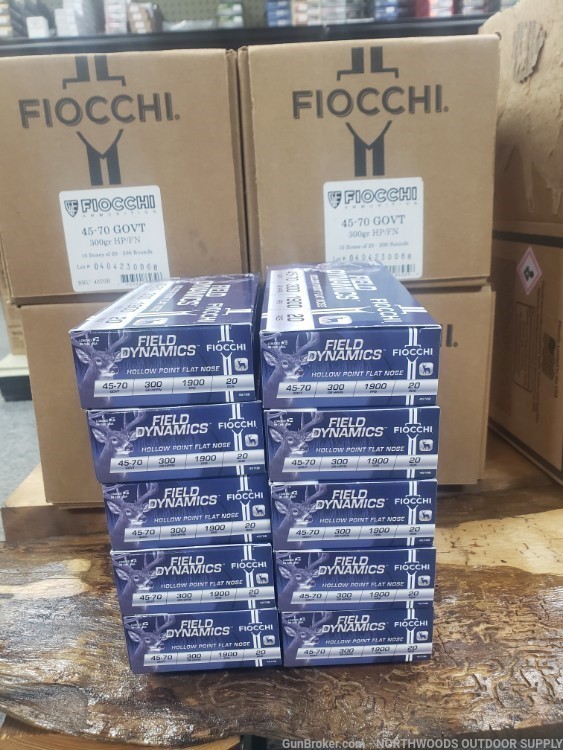 200 rounds Fiocchi 45-70 300gr Hollow Point Flat Nose-img-0