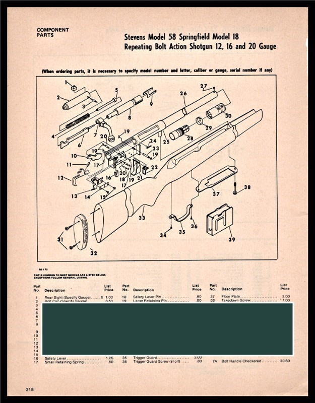 1983 SAVAGE 58 Springfield 18 Parts List AD-img-0