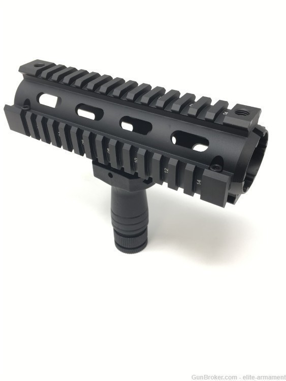 Carbine Quad Rail Hand Guard 2 Piece Drop In W/ Free Vertical Grip-img-0