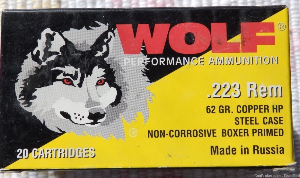 Wolf Performance Ammunition .223 Rem. (5.56mm NATO) 62 gr. Copper HP - RARE-img-0