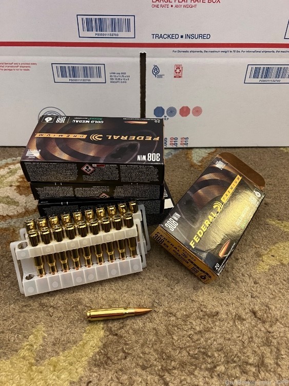 100 rnds Federal Premium 308 Win 168 Gold Medal Sierra Matchking -img-0