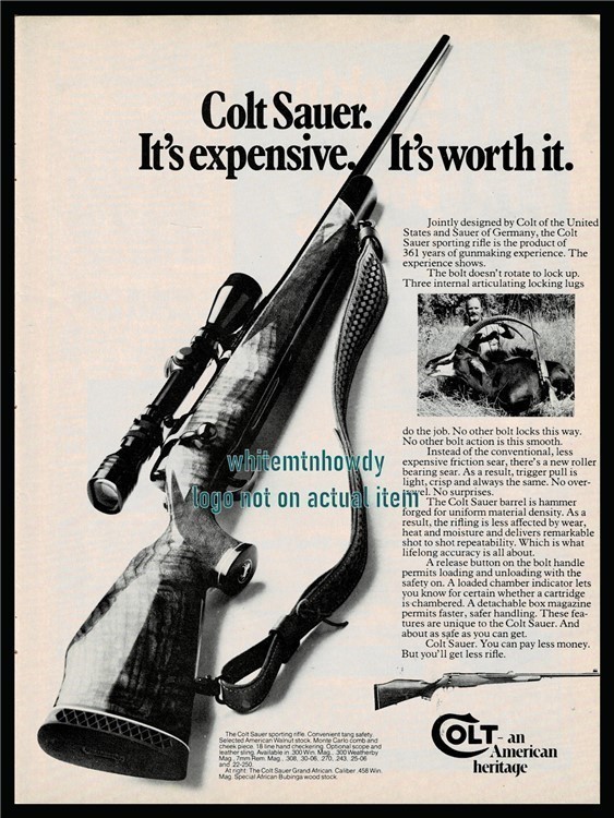 1975 C OLT SAUER Grand African 458 Win Mag Special Sporting Rifle PRINT AD-img-0