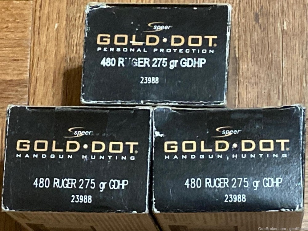 480 Ruger Speer Gold Dot 275 gr GDHP Pistol Ammo 60rds 23988-img-1