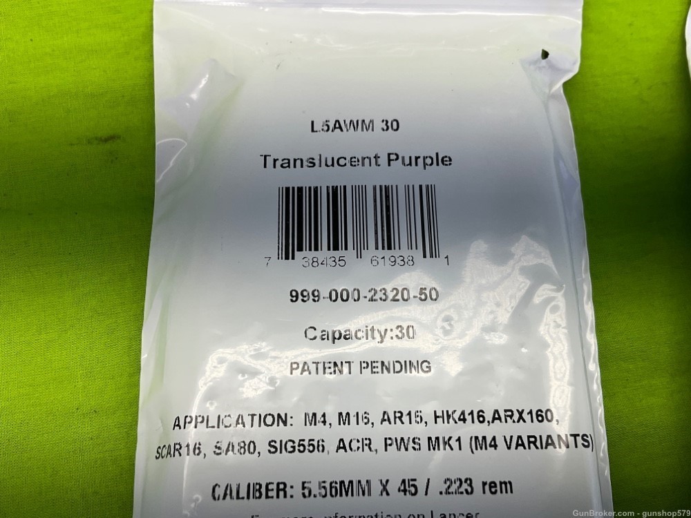 LANCER HYBRID TRANSLUCENT Mag Lot Green Orange Purple FDE 30 5.56 223 AR 15-img-2