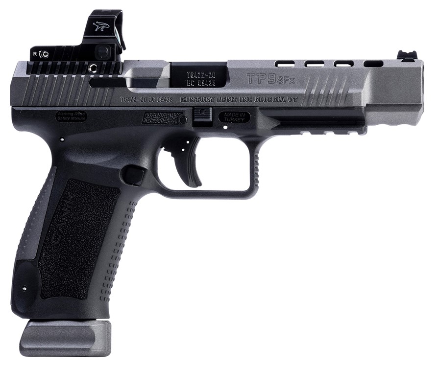 Canik TP9SFx w/MeCanik MO2 Red Dot 9mm Luger Pistol 5.20 Tungsten Gray/Blac-img-0