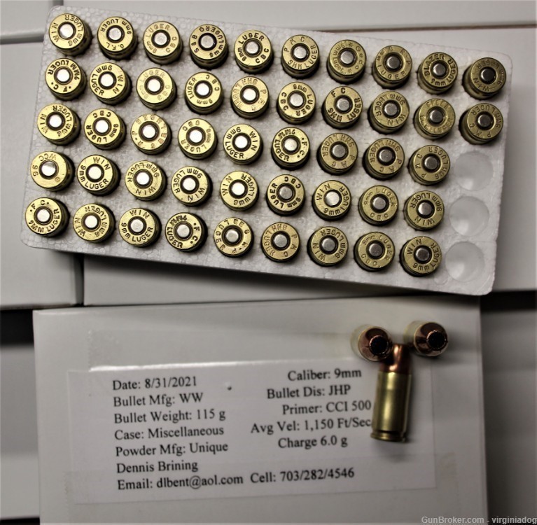 9mm Luger 115g JHP Reloaded Ammunition-img-1
