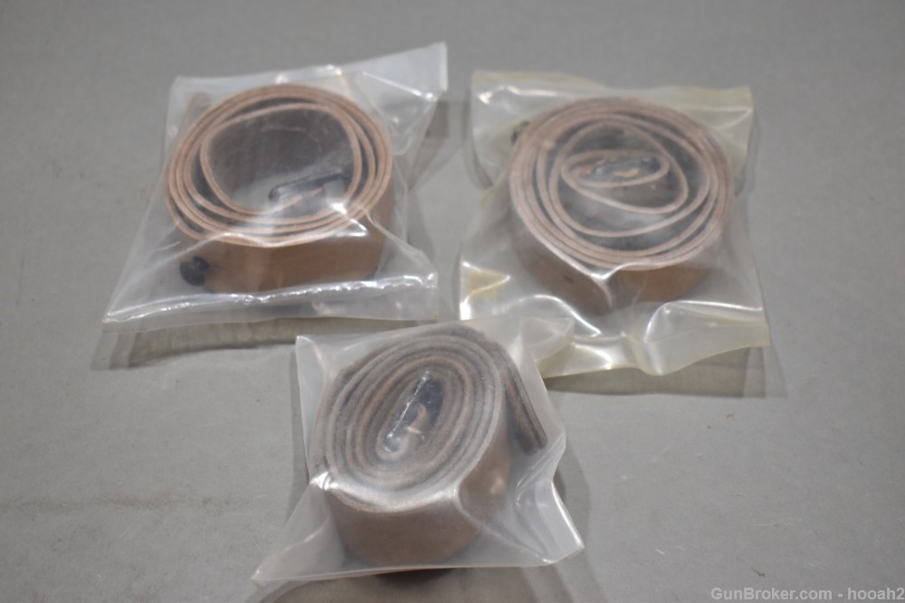 3 NOS Surplus French MAS 36 Leather Rifle Slings In Package-img-0