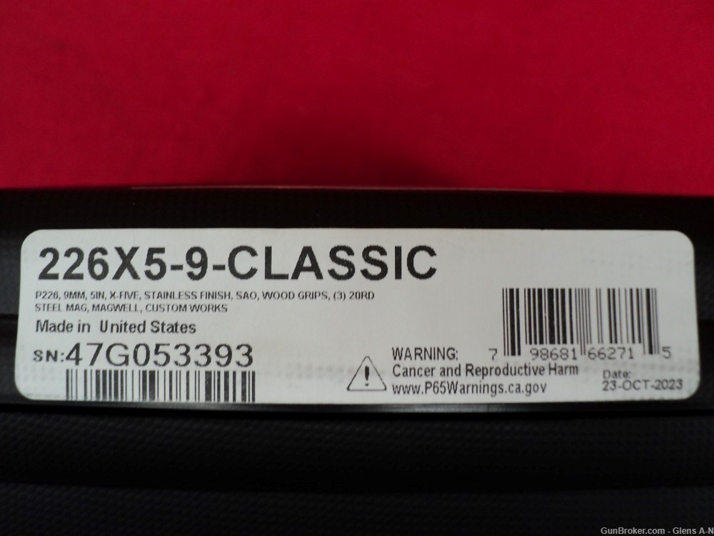 NEW Sig Sauer P226 XFive Classic SAO 9mm 5" 18+1 Rose Wood 226X5-9-CLASSIC-img-2