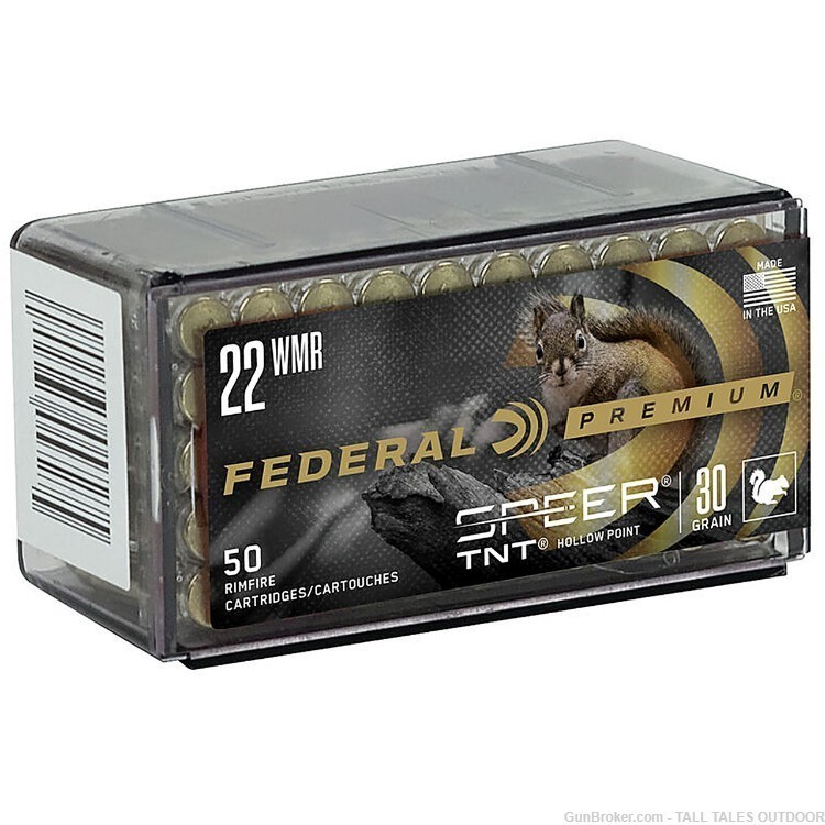 Federal #P765 .22 WMR 30gr. Speer TNT HP 500 Rounds NEW-img-0
