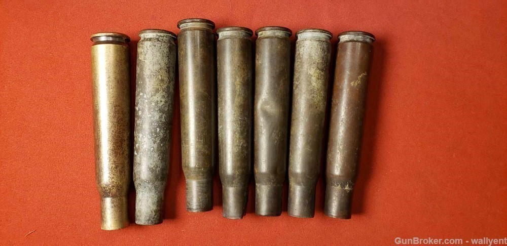 7 WW2 50BMG Brass Casings WWII Different Headstamps 50 Cal BMG B17 B24 #7-img-3