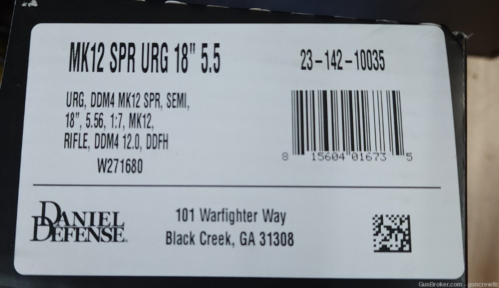 Daniel Defense MK12 SPR URG Complete Upper 5.56 NATO Black 18" HB Layaway-img-13
