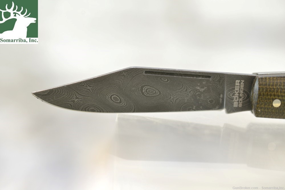 BOKER KNIFE 100501DAM BARLOW INTERGRAL LEOPARD DAMASCUS 2.56" DAMASCUS -img-2
