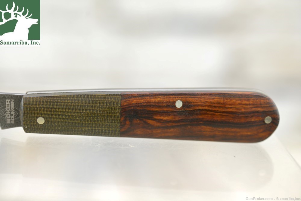 BOKER KNIFE 100501DAM BARLOW INTERGRAL LEOPARD DAMASCUS 2.56" DAMASCUS -img-1